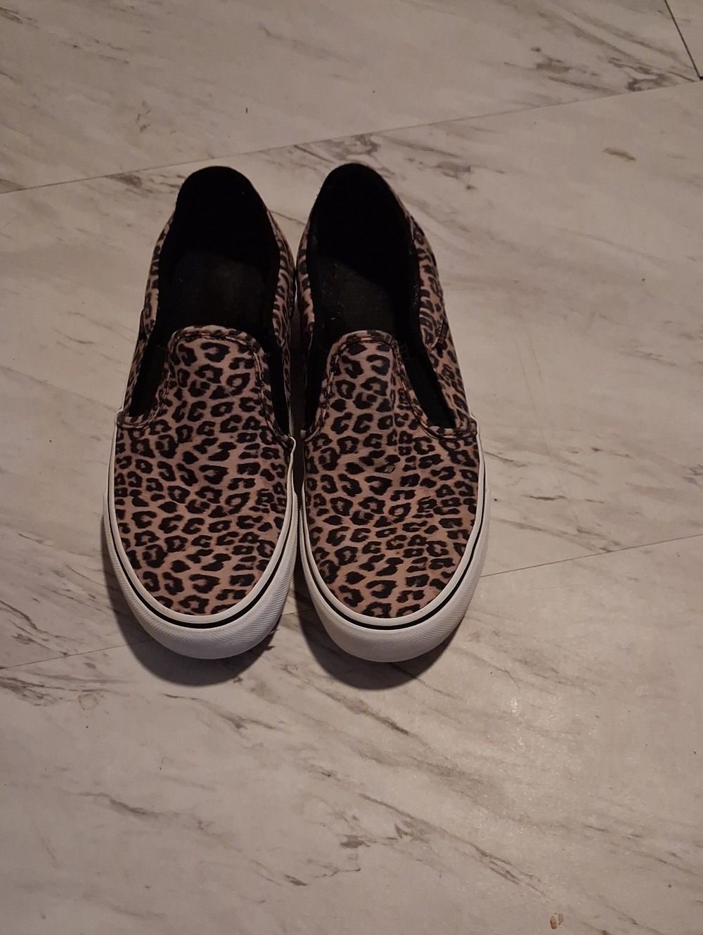 Leopard Print Slip-On Canvas Sneakers - Women's Casual Shoes